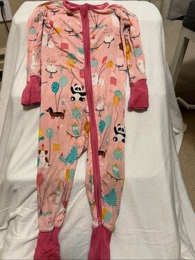 Little Sleepies Happy Birthday Bamboo Zip Sleeper 6–12 Months EUC